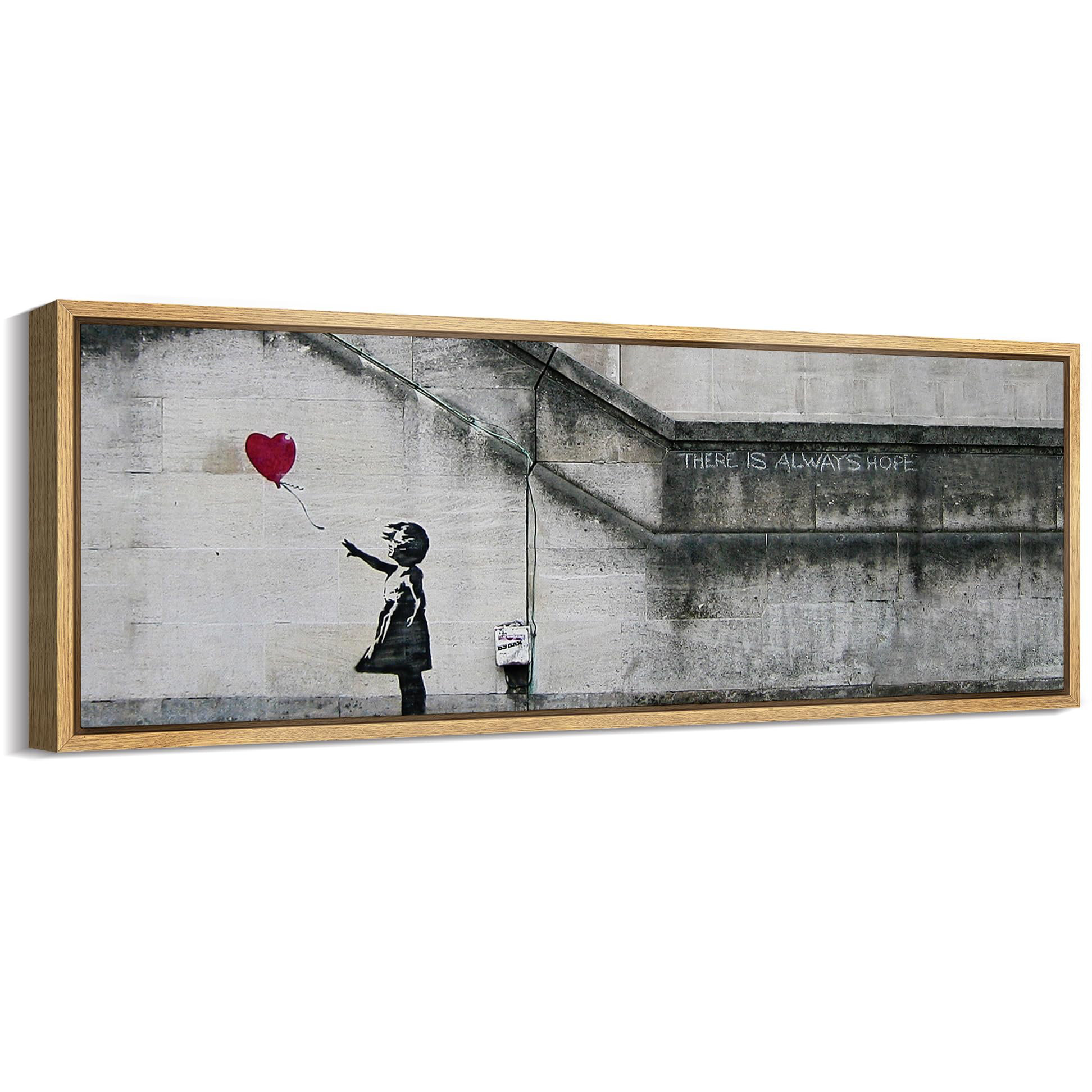 IDEA4WALL " Girl Red Balloon Inspirational Street Art Antique Retro